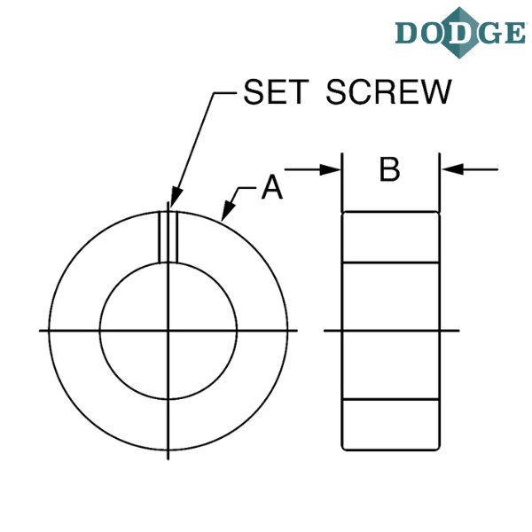 010077 DODGE - 1 1/4 SPLIT IRON COLLAR