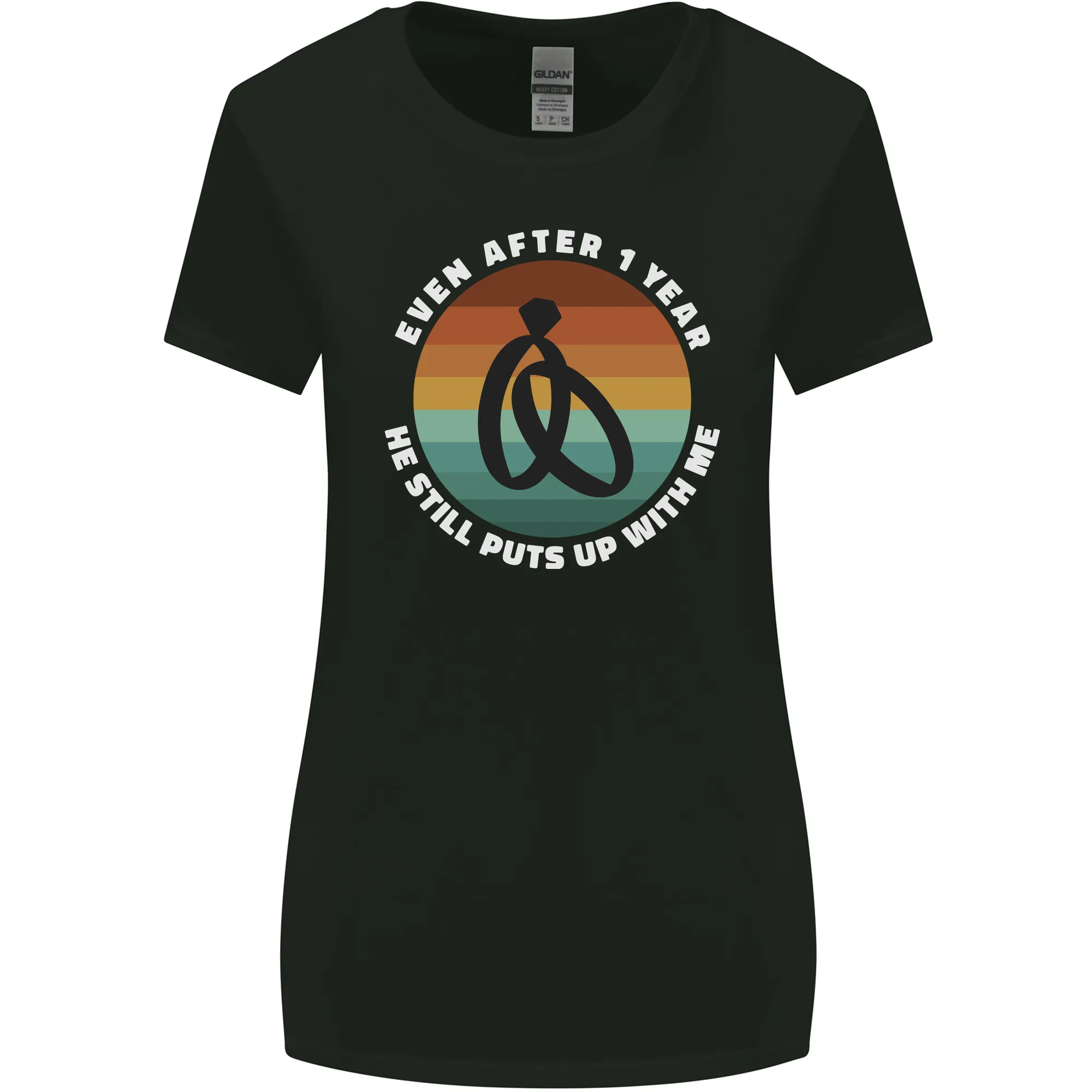 1 Year Wedding Anniversary 1st Marriage Womens Wider Cut T-Shirt