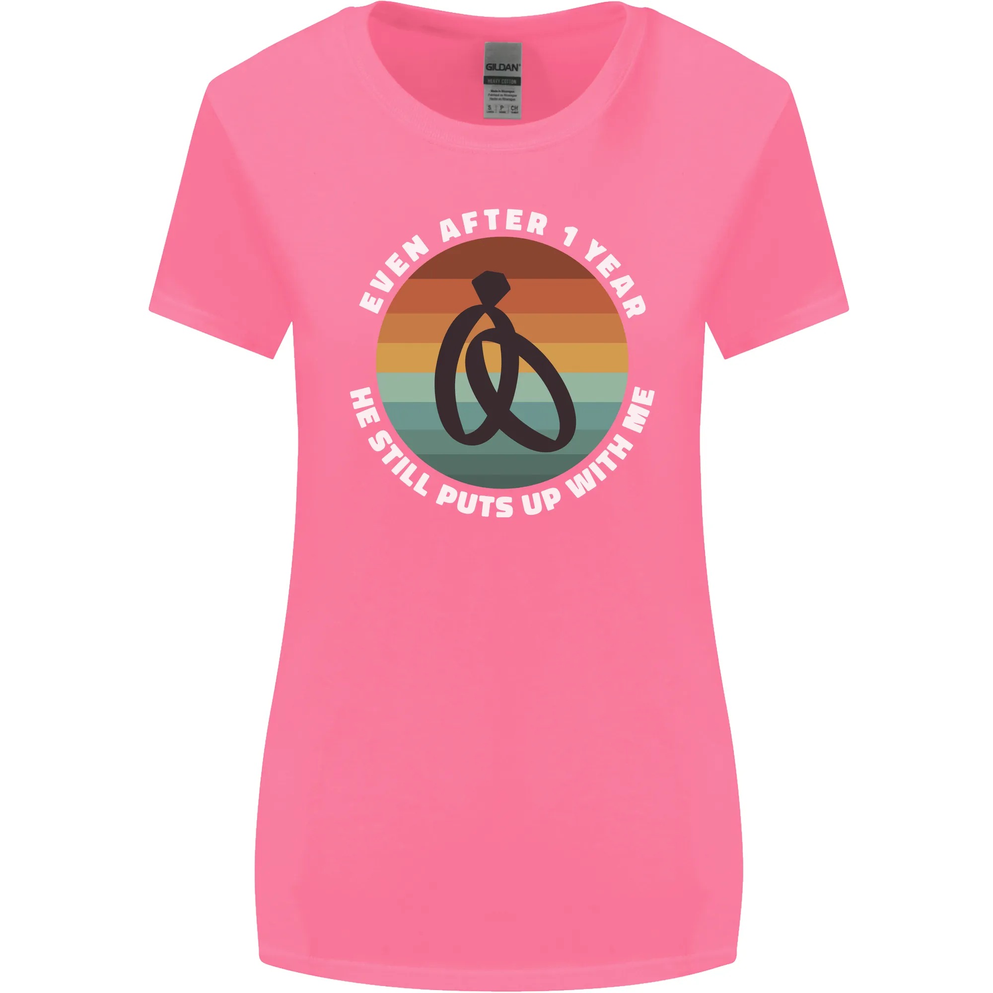1 Year Wedding Anniversary 1st Marriage Womens Wider Cut T-Shirt