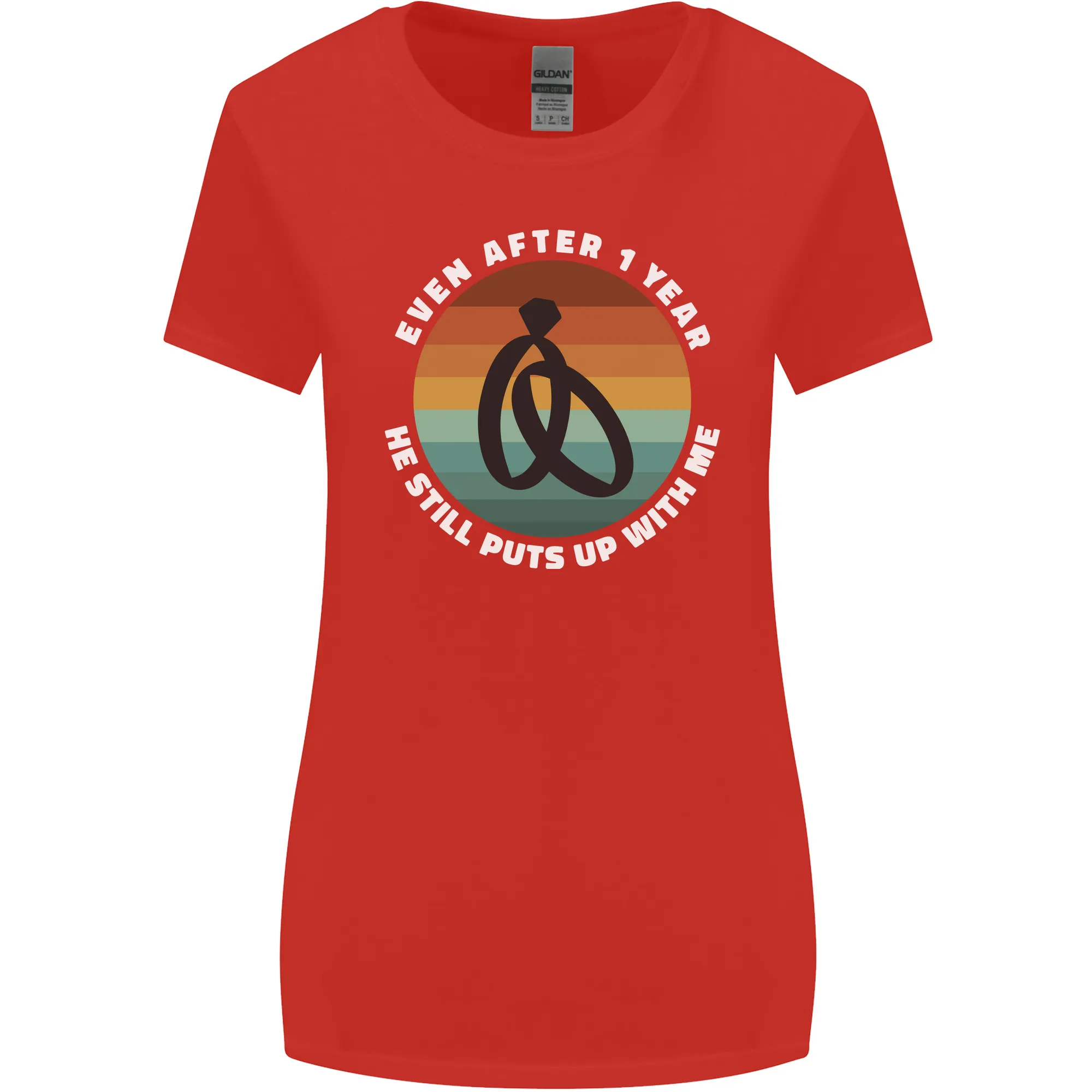 1 Year Wedding Anniversary 1st Marriage Womens Wider Cut T-Shirt