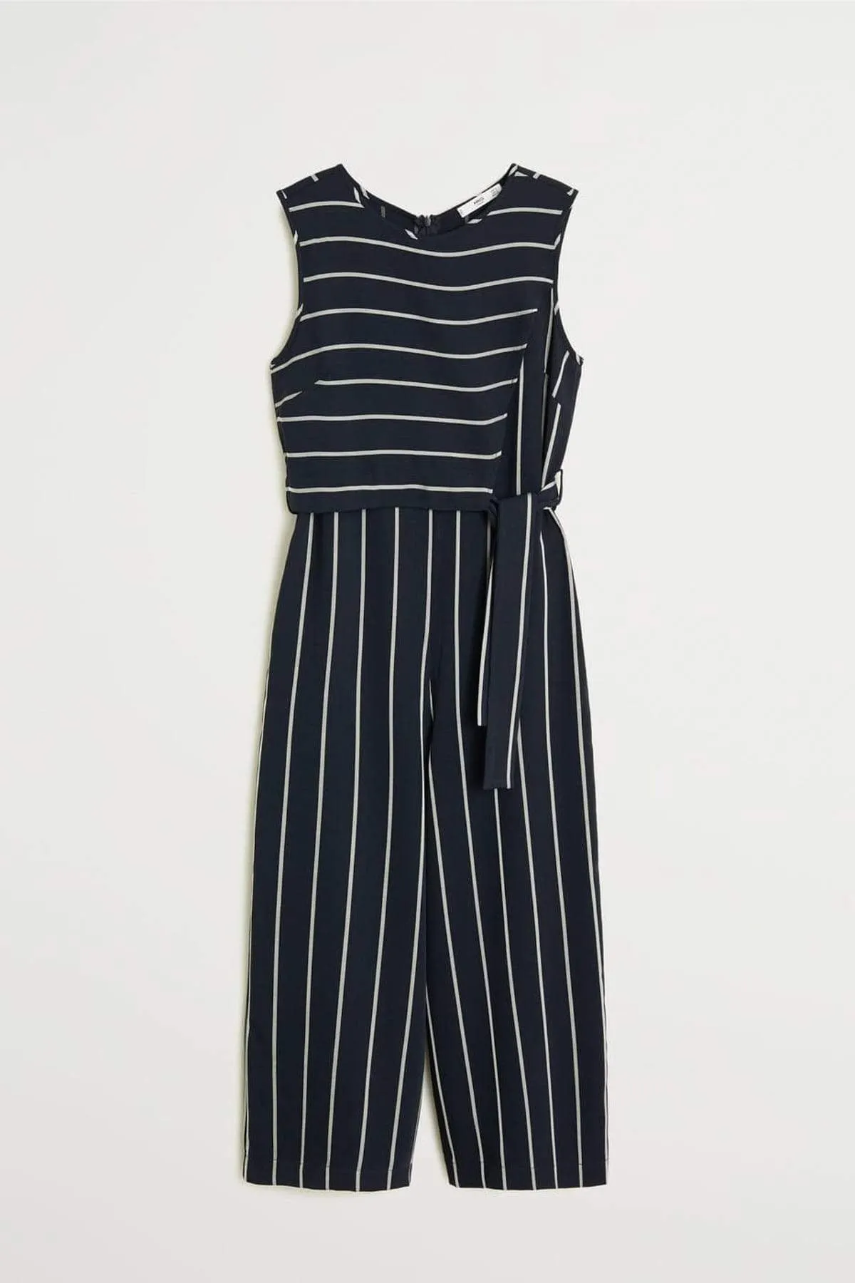13701 Navy Blue Striped Jumpsuit