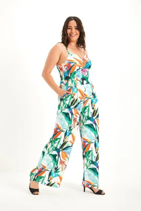 16265 Multi Colour Floral Strap Jumpsuit