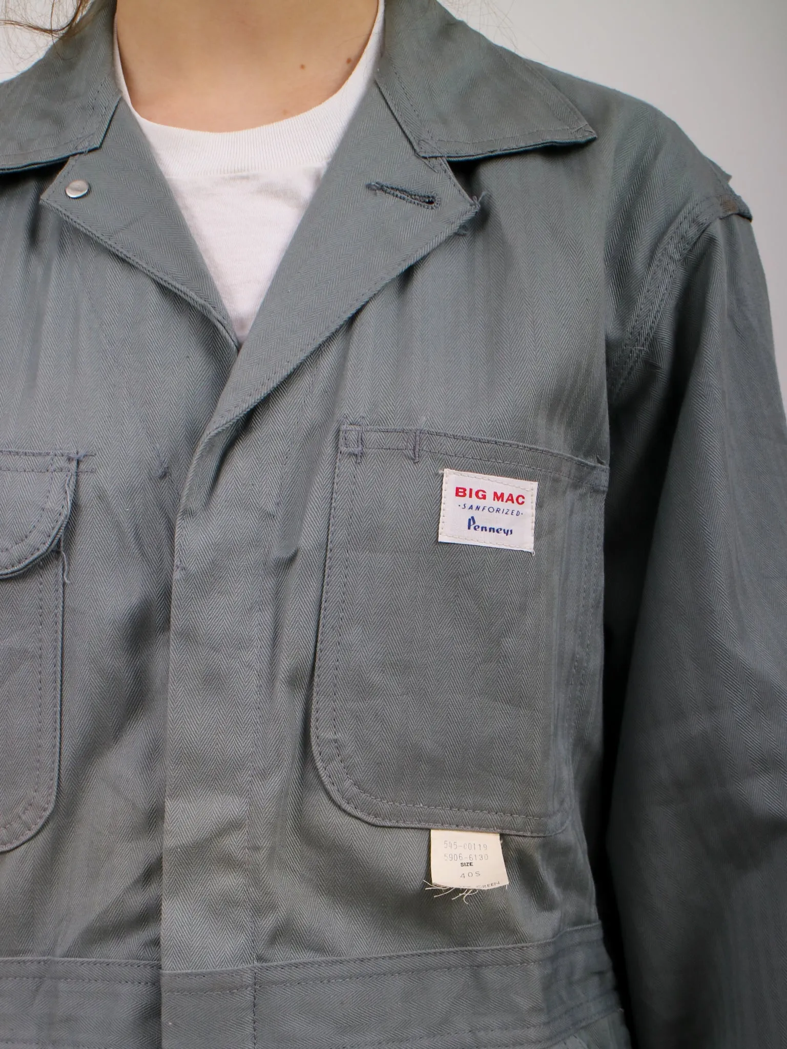 1950s Deadstock "Big Mac" by Penny Gray Sanforized Cotton Coveralls Jumpsuit