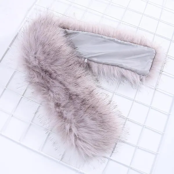 2 Colors Fashion Baby Toddler  Winter Fur Denim Jacket Pink and Gray