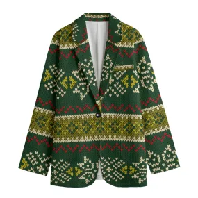 All-Over Print Women's Leisure Blazer | 245GSM Cotton winter theme