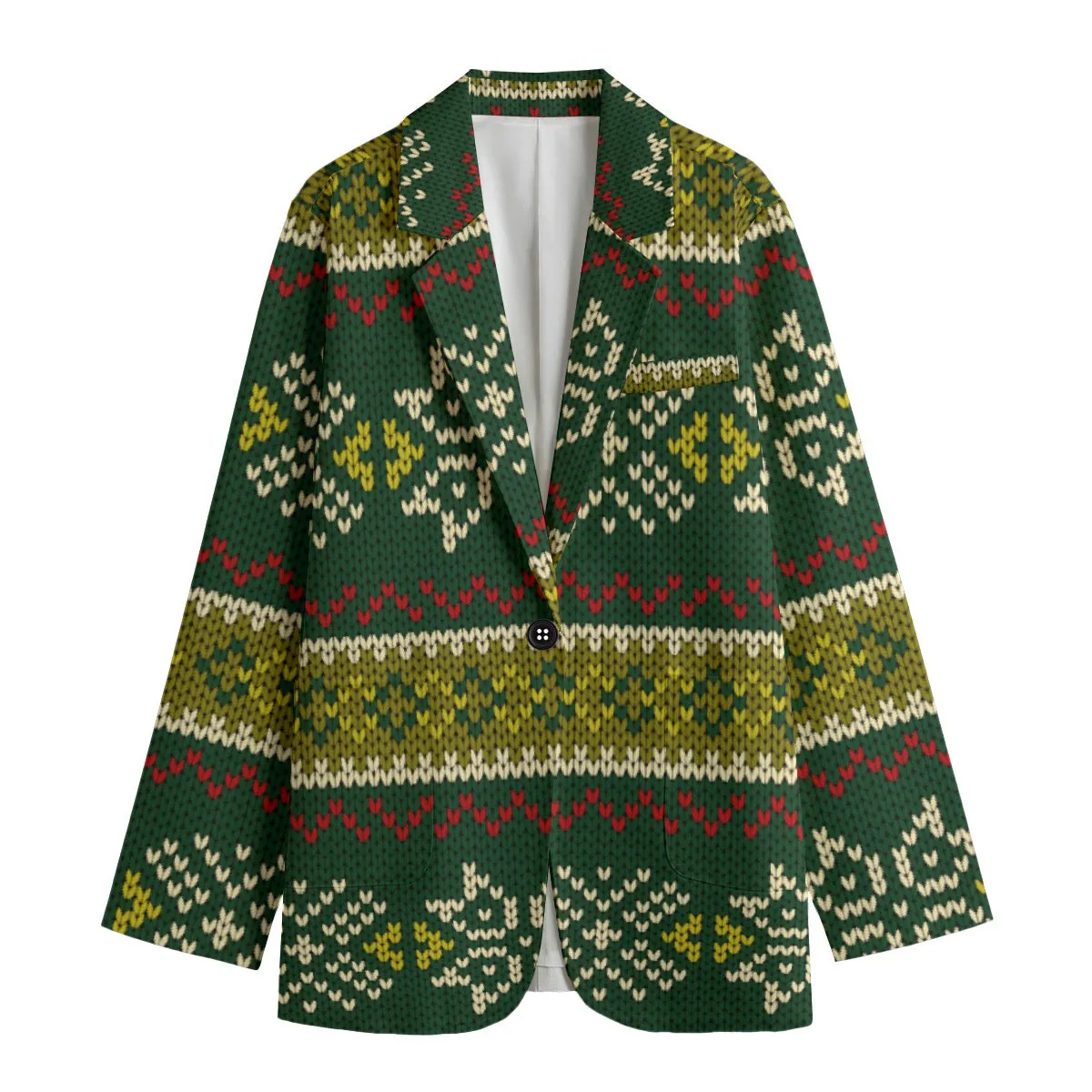 All-Over Print Women's Leisure Blazer | 245GSM Cotton winter theme