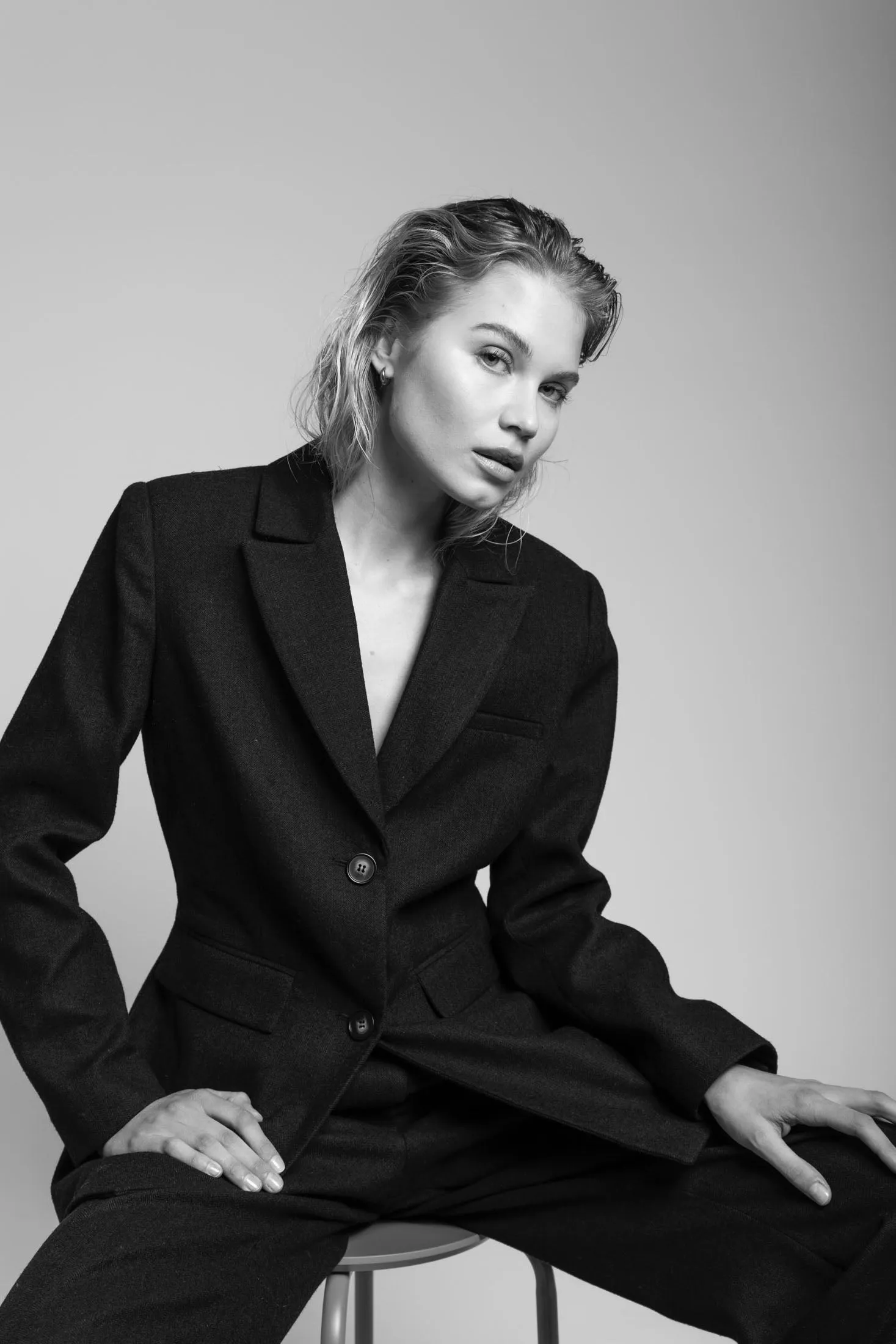 Andrea Blazer - Navy Herringbone
