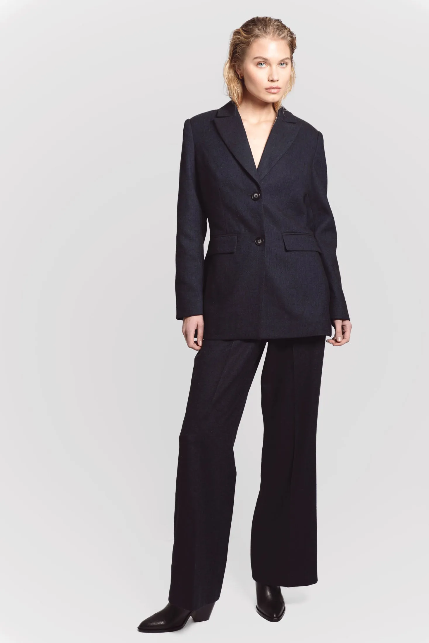 Andrea Blazer - Navy Herringbone