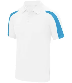 AWDis Cool Contrast Polo Shirt | Arctic White/Sapphire Blue
