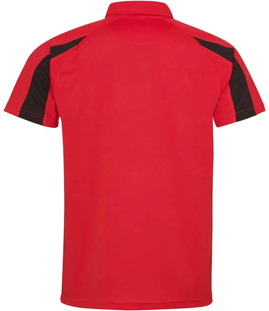 AWDis Cool Contrast Polo Shirt | Fire Red/Jet Black