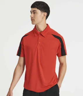 AWDis Cool Contrast Polo Shirt | Fire Red/Jet Black
