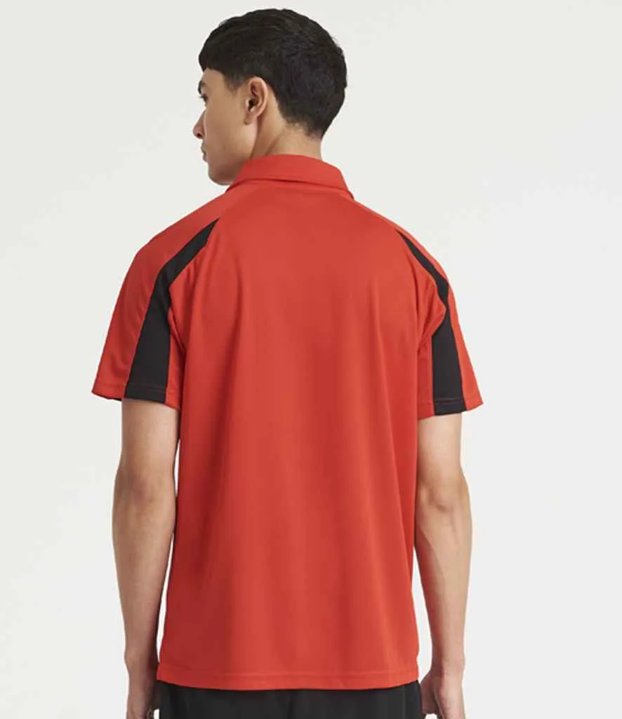AWDis Cool Contrast Polo Shirt | Fire Red/Jet Black