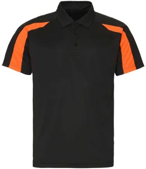AWDis Cool Contrast Polo Shirt | Jet Black/Electric Orange