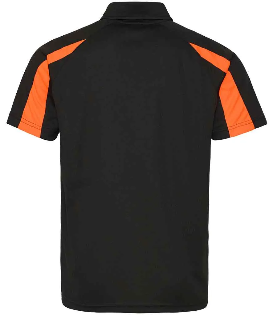 AWDis Cool Contrast Polo Shirt | Jet Black/Electric Orange