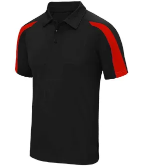 AWDis Cool Contrast Polo Shirt | Jet Black/Fire Red