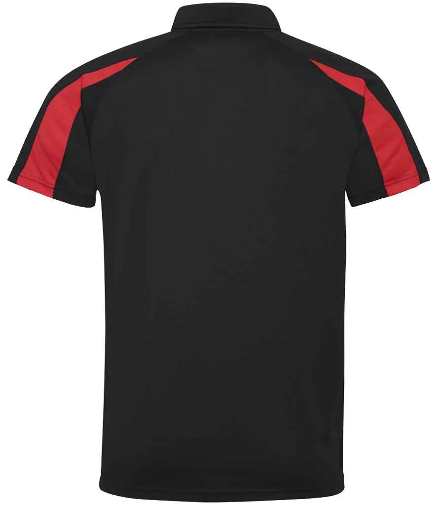 AWDis Cool Contrast Polo Shirt | Jet Black/Fire Red