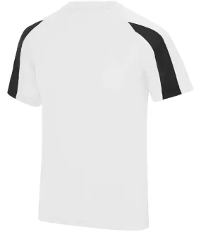 AWDis Cool Contrast Wicking T-Shirt | Arctic White/Jet Black