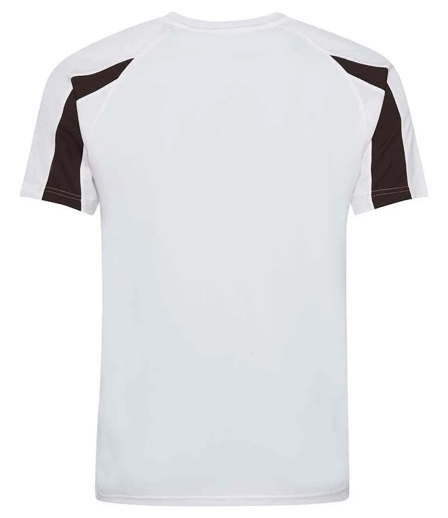 AWDis Cool Contrast Wicking T-Shirt | Arctic White/Jet Black