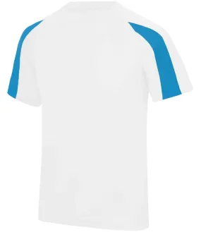AWDis Cool Contrast Wicking T-Shirt | Arctic White/Sapphire Blue