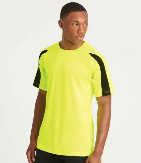 AWDis Cool Contrast Wicking T-Shirt | Electric Yellow/Jet Black