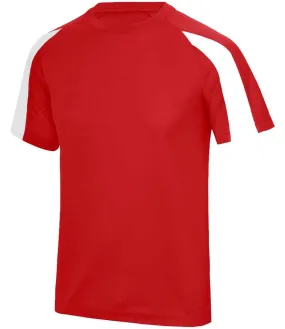 AWDis Cool Contrast Wicking T-Shirt | Fire Red/Arctic White