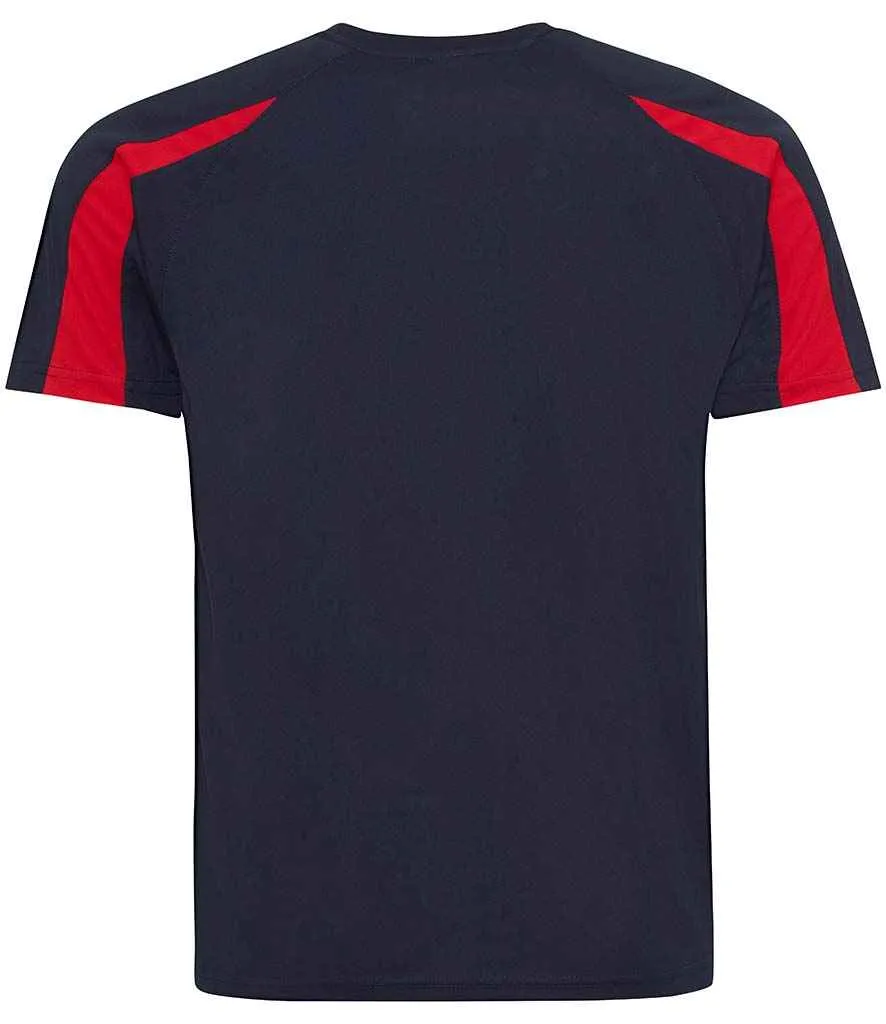 AWDis Cool Contrast Wicking T-Shirt | French Navy/Fire Red