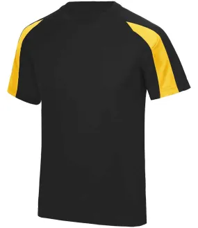 AWDis Cool Contrast Wicking T-Shirt | Jet Black/Gold