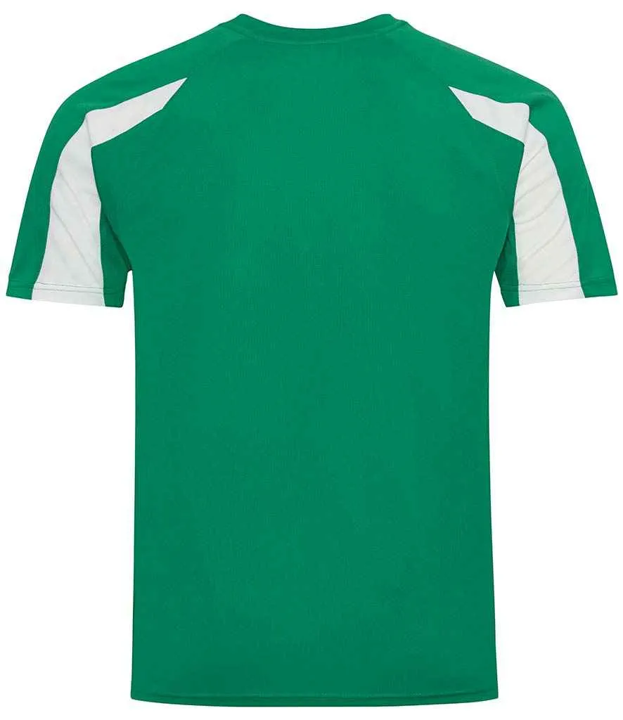 AWDis Cool Contrast Wicking T-Shirt | Kelly Green/Arctic White