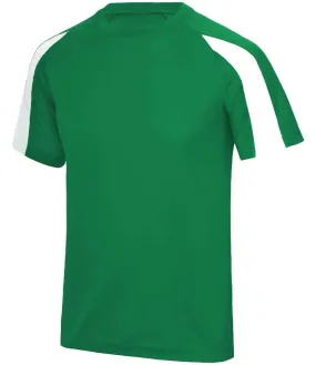 AWDis Cool Contrast Wicking T-Shirt | Kelly Green/Arctic White