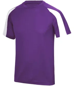 AWDis Cool Contrast Wicking T-Shirt | Purple/Arctic White