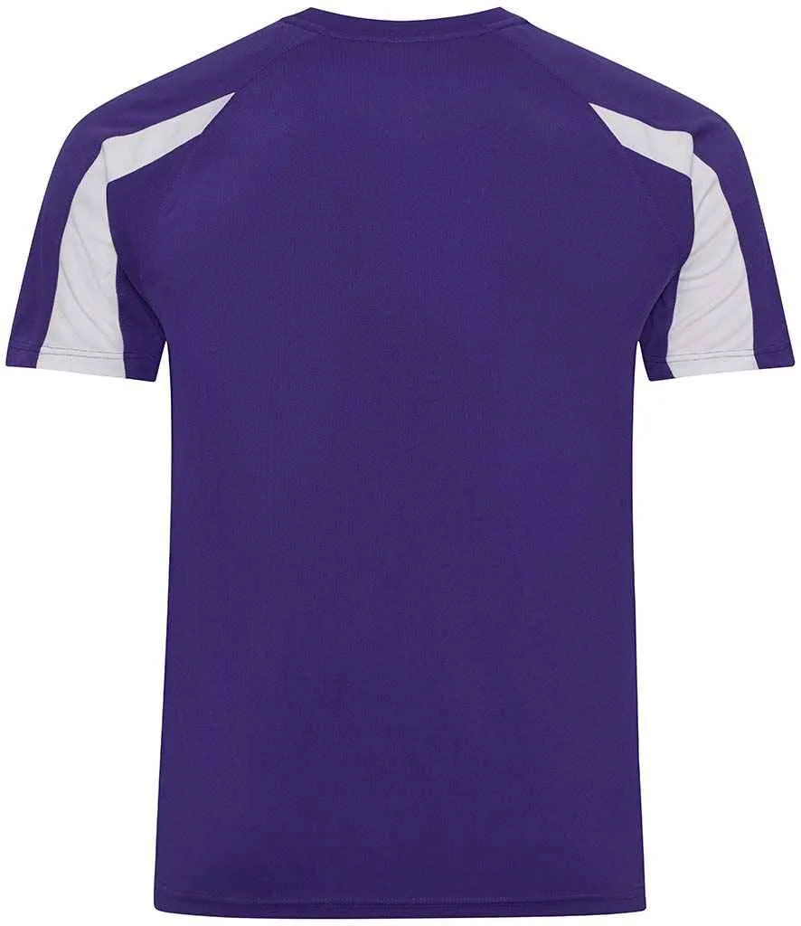 AWDis Cool Contrast Wicking T-Shirt | Purple/Arctic White