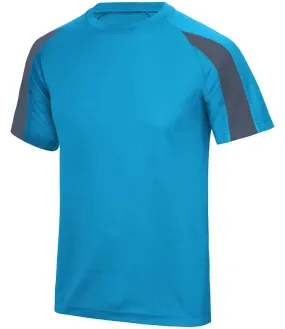 AWDis Cool Contrast Wicking T-Shirt | Sapphire Blue/Charcoal