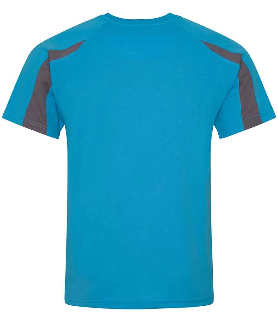 AWDis Cool Contrast Wicking T-Shirt | Sapphire Blue/Charcoal