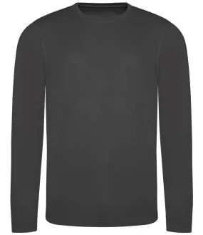AWDis Cool Long Sleeve Wicking T-Shirt | Charcoal