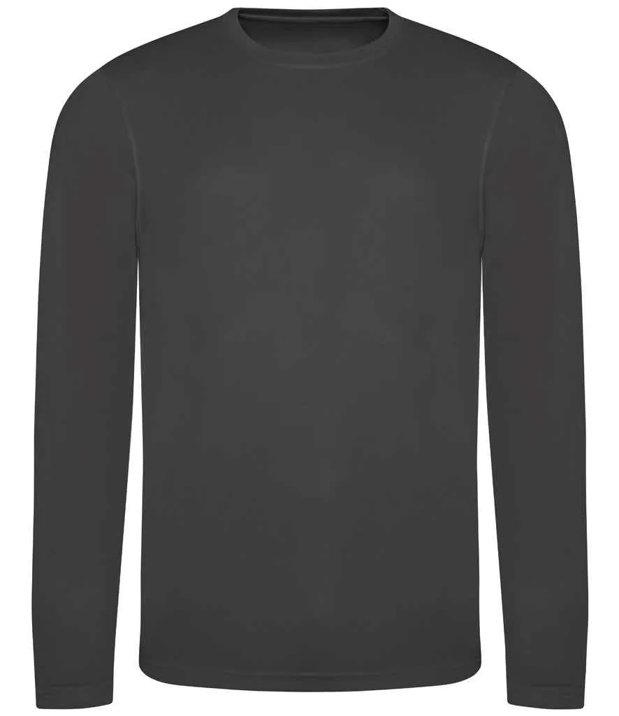 AWDis Cool Long Sleeve Wicking T-Shirt | Charcoal