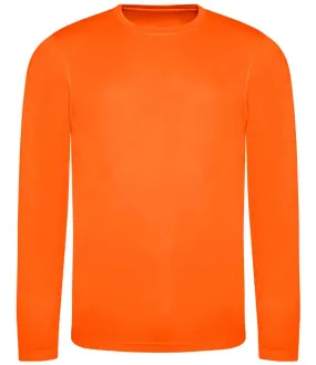 AWDis Cool Long Sleeve Wicking T-Shirt | Electric Orange