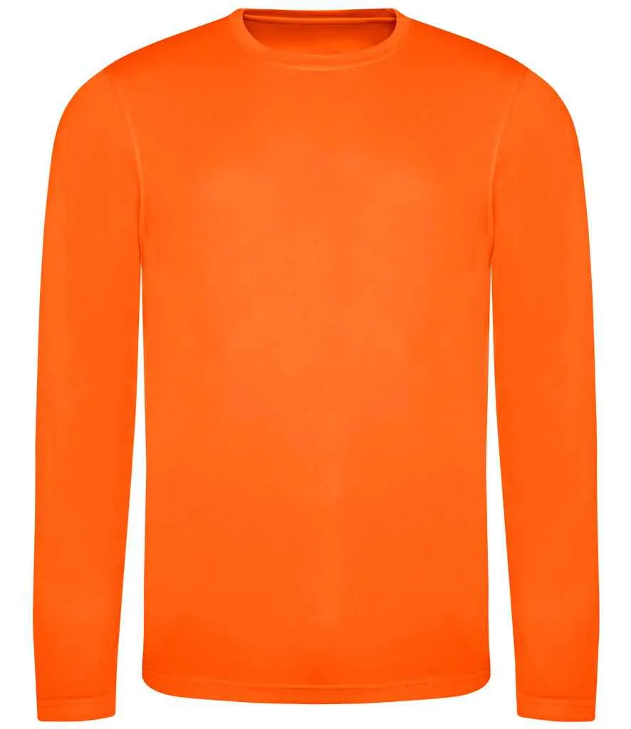 AWDis Cool Long Sleeve Wicking T-Shirt | Electric Orange