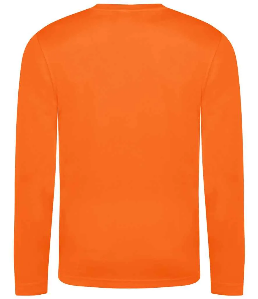 AWDis Cool Long Sleeve Wicking T-Shirt | Electric Orange