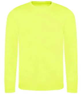 AWDis Cool Long Sleeve Wicking T-Shirt | Electric Yellow