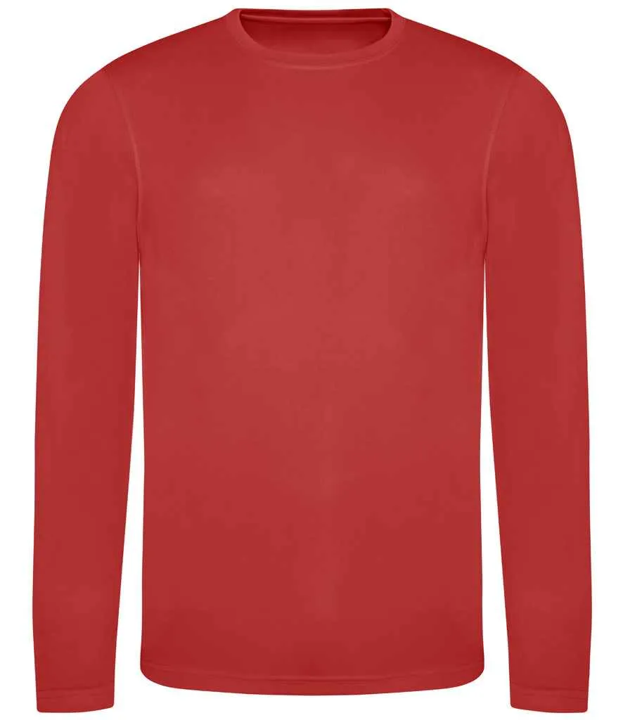 AWDis Cool Long Sleeve Wicking T-Shirt | Fire Red