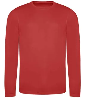 AWDis Cool Long Sleeve Wicking T-Shirt | Fire Red