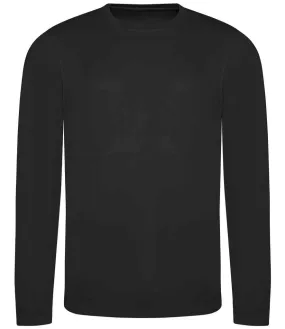 AWDis Cool Long Sleeve Wicking T-Shirt | Jet Black