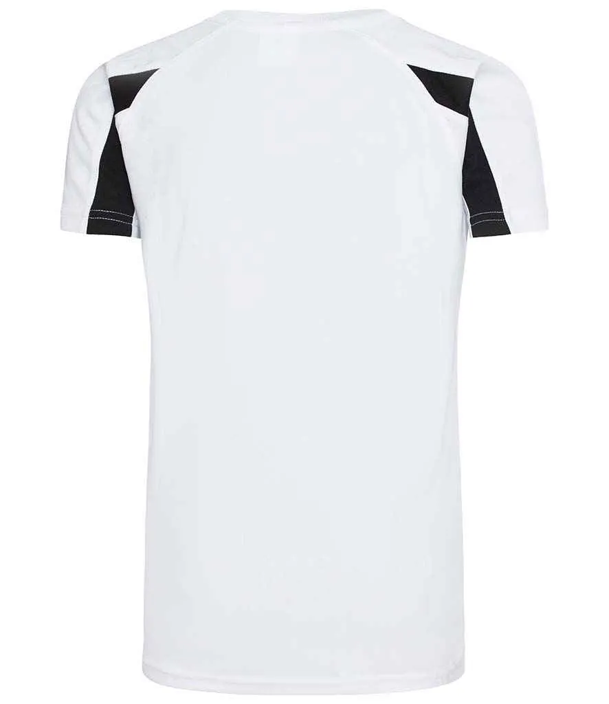 AWDis Kids Cool Contrast T-Shirt | Arctic White/Jet Black