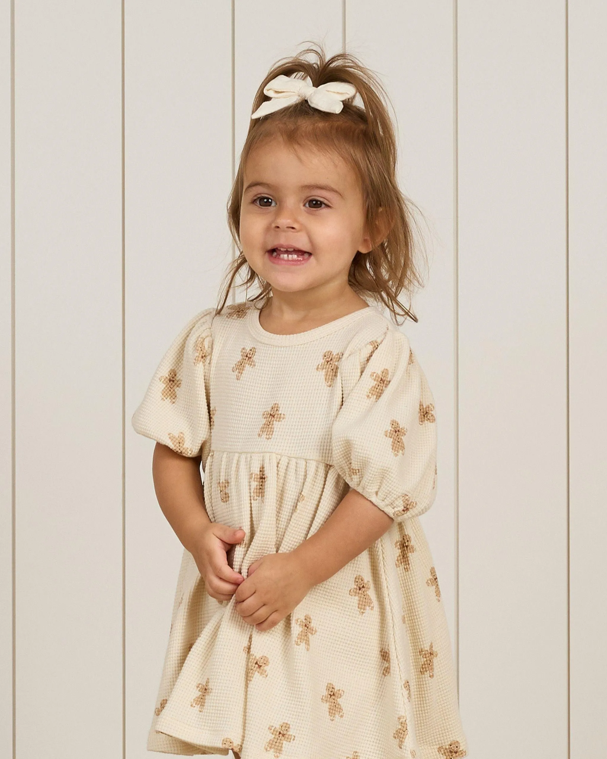 Baby Girls Dresses | Waffle Babydoll Dress- Gingerbread | Quincy Mae