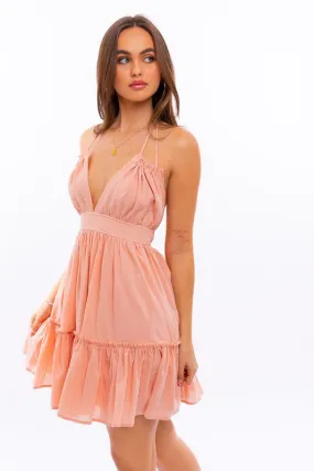 Babydoll Halter Mini Dress