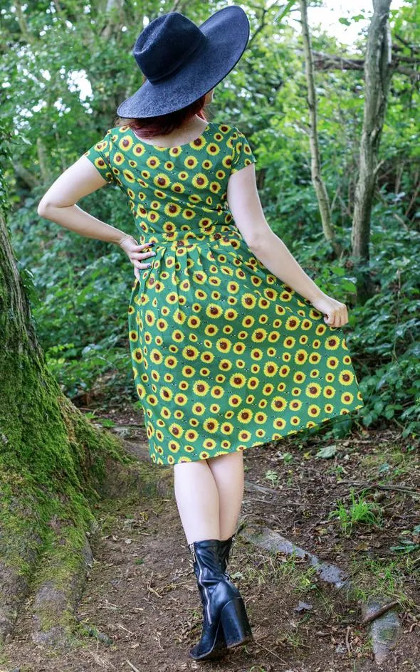 Bee and Sunflower Belted Tea Dress