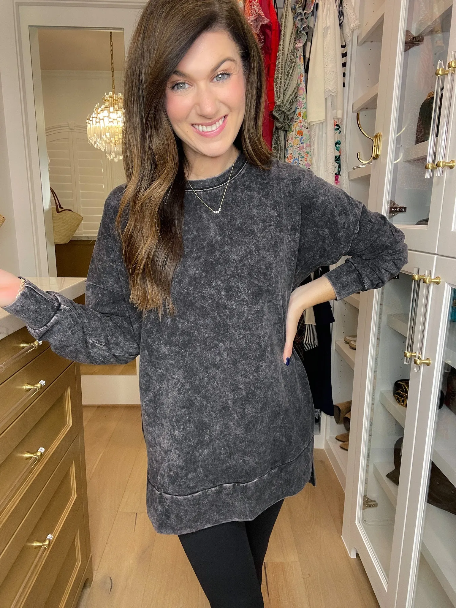 *BELLES & DOORBUSTER* Ford Mineral Washed Pullover in Black *FINAL SALE*