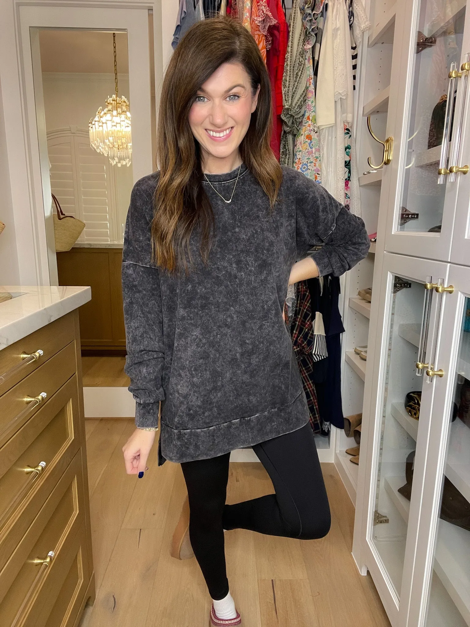 *BELLES & DOORBUSTER* Ford Mineral Washed Pullover in Black *FINAL SALE*