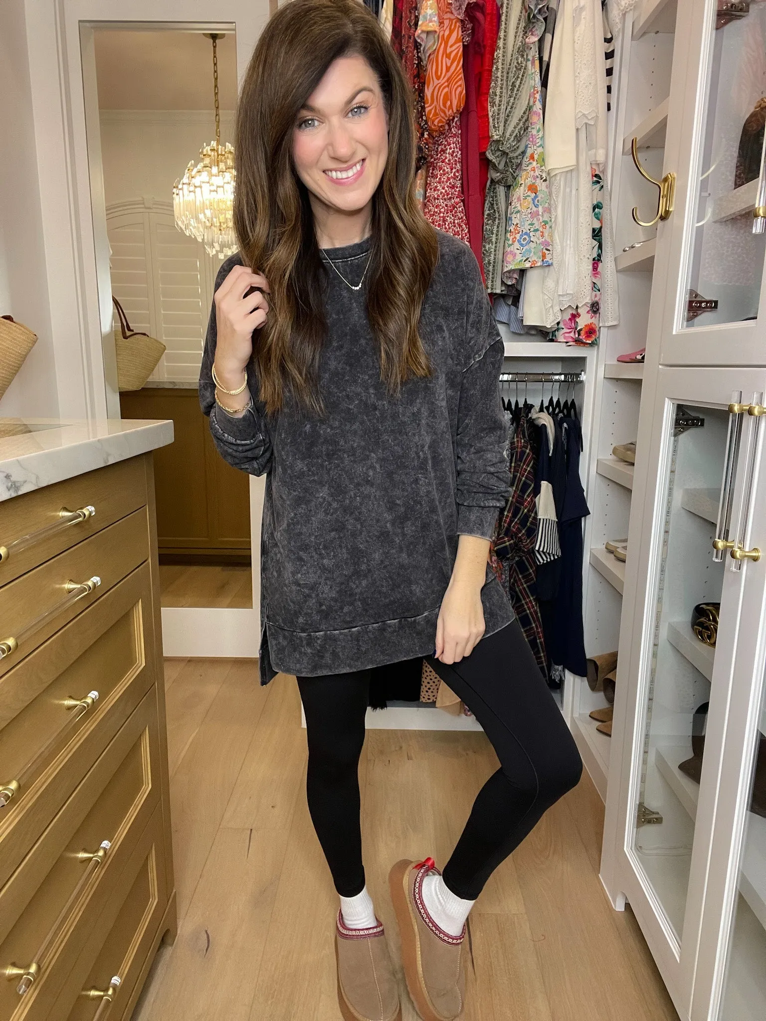 *BELLES & DOORBUSTER* Ford Mineral Washed Pullover in Black *FINAL SALE*