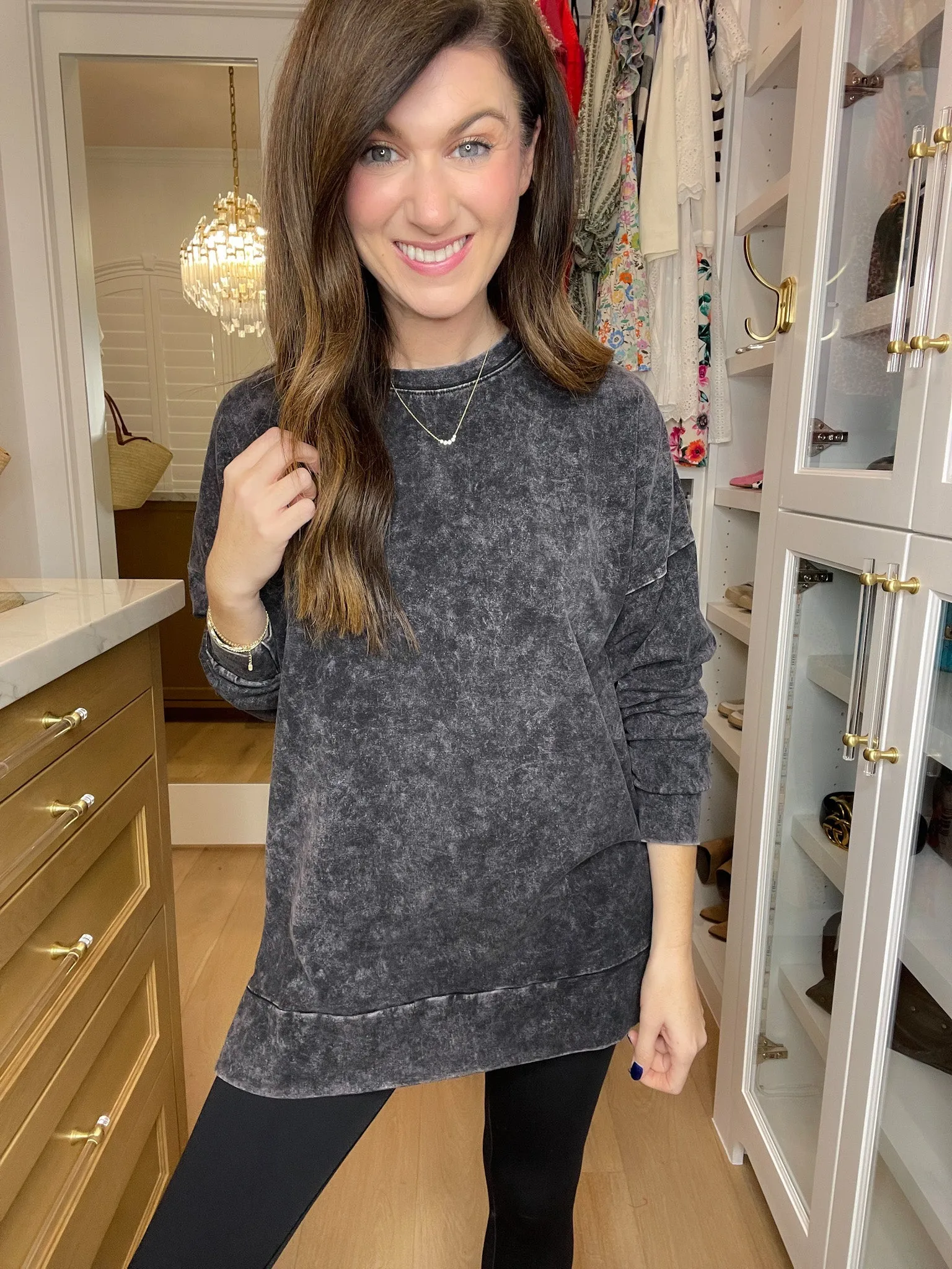 *BELLES & DOORBUSTER* Ford Mineral Washed Pullover in Black *FINAL SALE*